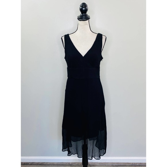 Vintage J. Crew Black Silk Dress Women 8 A-Line Textured Luxe Classic Date Night - Picture 1 of 9